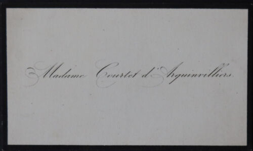 Nobility Business Card MADAME COURTET D ARQUINVILLIERS visit card 13 - Picture 1 of 1