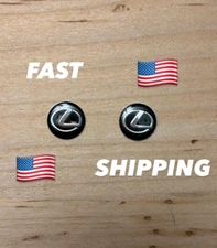 NEW LEXUS 2 PCS 14MM KEY FOB REPLACEMENT DECAL  STICKER  BADGE FREE SHIPPING