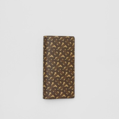 Authentic Burberry Monogram Print Continental Wallet in Brown