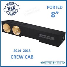 2014-2018 Chevvy Silverado Crew Cab Truck Sub Box 8" Dual Subwoofer Enclosure