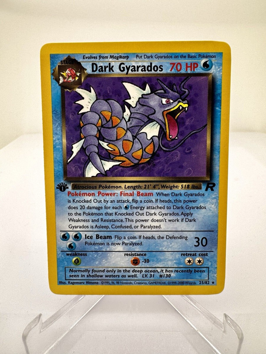 Dark Gyarados 25/82 1st Edition Team Rocket Rare WOTC Vintage Pokemon TCG Card! Dark Gyarados 25/82 1st Edition Team Rocket Rare WOTC Vintage Pokemon TCG Card!