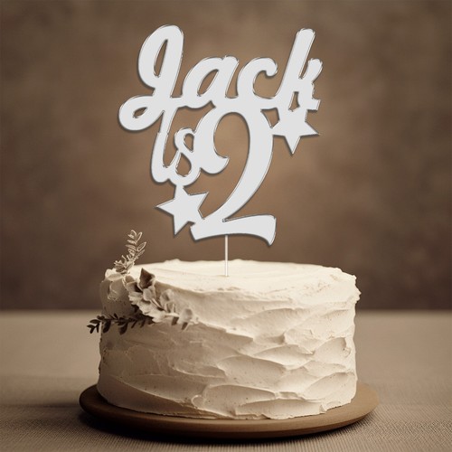 Cake Topper Personalised Happy Birthday Acrylic Custom Colour Any Name & Age - Picture 3 of 10