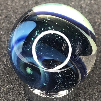 Handmade Art Glass Contemporary Marble .98'' Sparkly Dichroic Borosilicate MIB