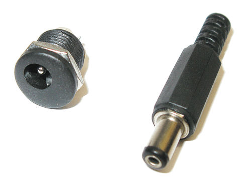 Hembra empotrada DC 5.1 2.1 12V 3A + Conector hueco con protección contra pliegues - Imagen 1 de 2