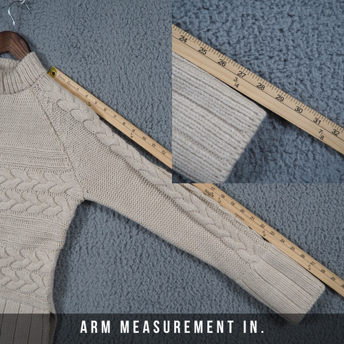 Aran Cable Knit Sweater Womens Small Coastal Grandmother Old Money 70s Minimal - Picture 13 of 13