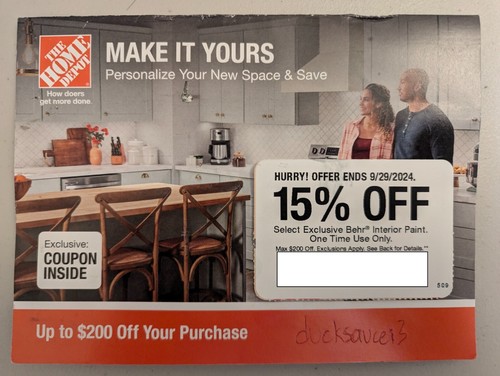 Home Depot Coupon 15% Behr Interior Paint Max discount $200 Expires 9 ...