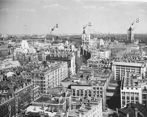 Vintage 1940s Photo Aerial London St Pauls Abbey Barrage Balloons During WW2 - 第 1/3 張圖片