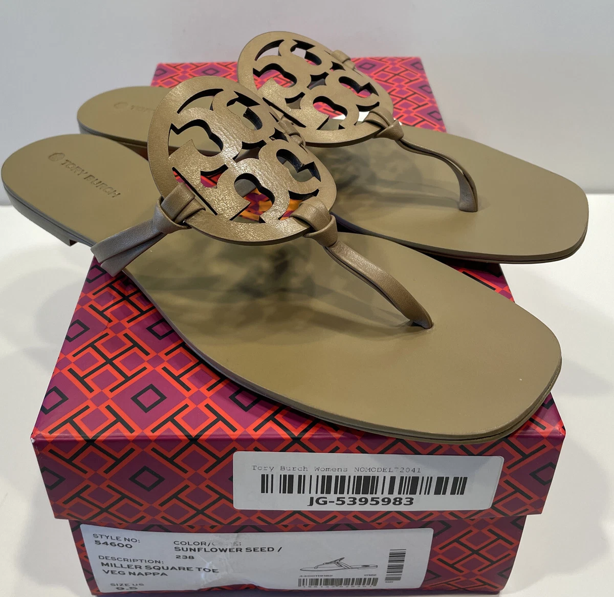 EUC Tory Burch Miller Sunflower Seed Square Toe Veg Leather