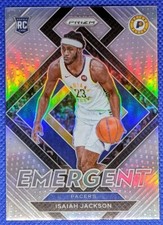 2021-22 Panini Prizm ISAIAH JACKSON RC #2 Emergent Silver Indiana Pacers