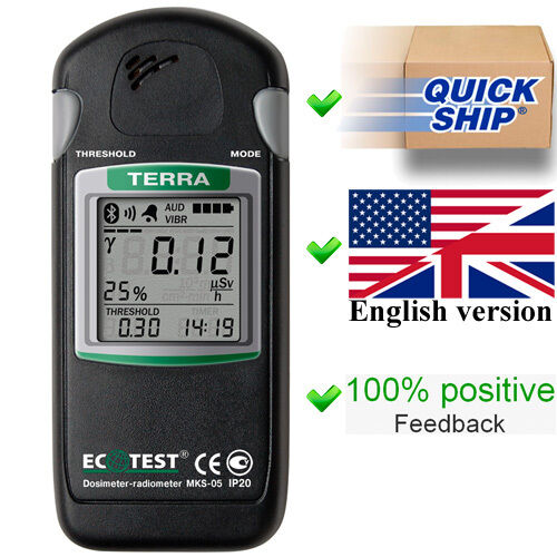 Terra MKS 05 WITH BlueTooth! Dosimeter/Geiger Counter/Radiation Detector Ecotest - Zdjęcie 1 z 8