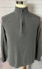 Eddie Bauer Gray Long Sleeve 1/4 Zip Up Sweater Men s Size Small