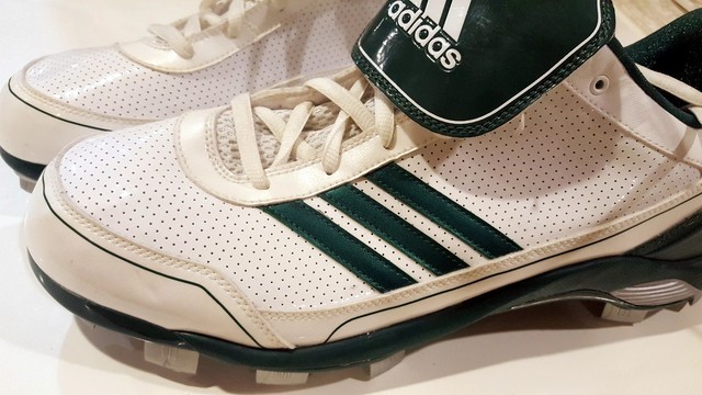 ADIDAS Size 15 Men's Baseball Shoes Plastic Cleats White Green Big & Tall New | eBay