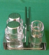 ALESSI SET VINTAGE PITAGORA SALE PEPE STUZZICCADENTI ACCIAIO INOX 18/10. MM55