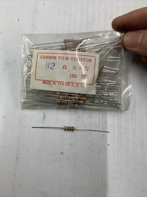 Unbranded Carbon Film Resistors 1/2W 5% 82 Ohm