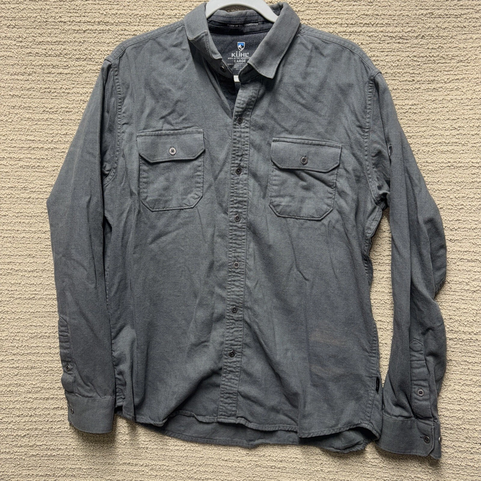 Kuhl Descendr Flannel Shirt Men’s S Gray Button Up Outdoor Hiking Workwear