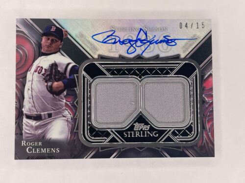 2022 Topps Sterling Roger Clemens Dual Patch Autograph /15 Red Sox Card