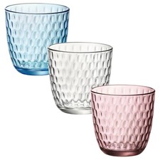 Set Of Bormioli Rocco Slot Drinking Small Tumblers Dining Glassware Modern NEW