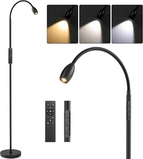 Reading Floor Lamp, 72" Tall LED Lamp with Flexible Gooseneck, Dimmable Zoomable
