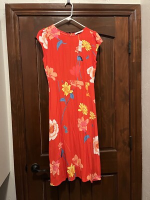 LOFT Women's Red/orange Floral Dress Size 4 NWT | eBay