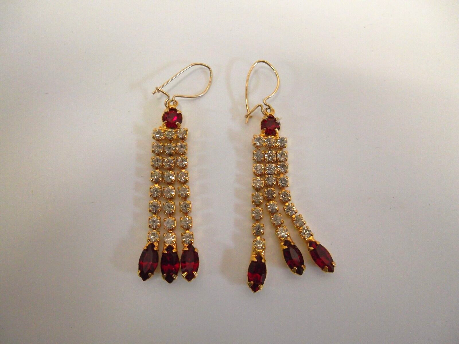 Ruby Red CZ Statement Choker Necklace Earrings EXQUISITE * NEW YEARS EVE READY