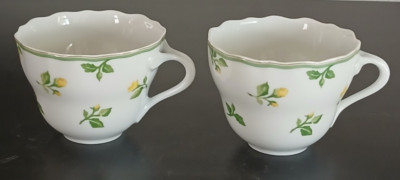 2 Hutschenreuther Medley Summerdream Teacup HAIRLINE CRACKS ON BOTH TEACUPS!!!!!