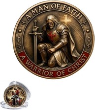 A Man of Faith-A Warrior of Christ Commemorative Coin,Jesus Challenge Coins