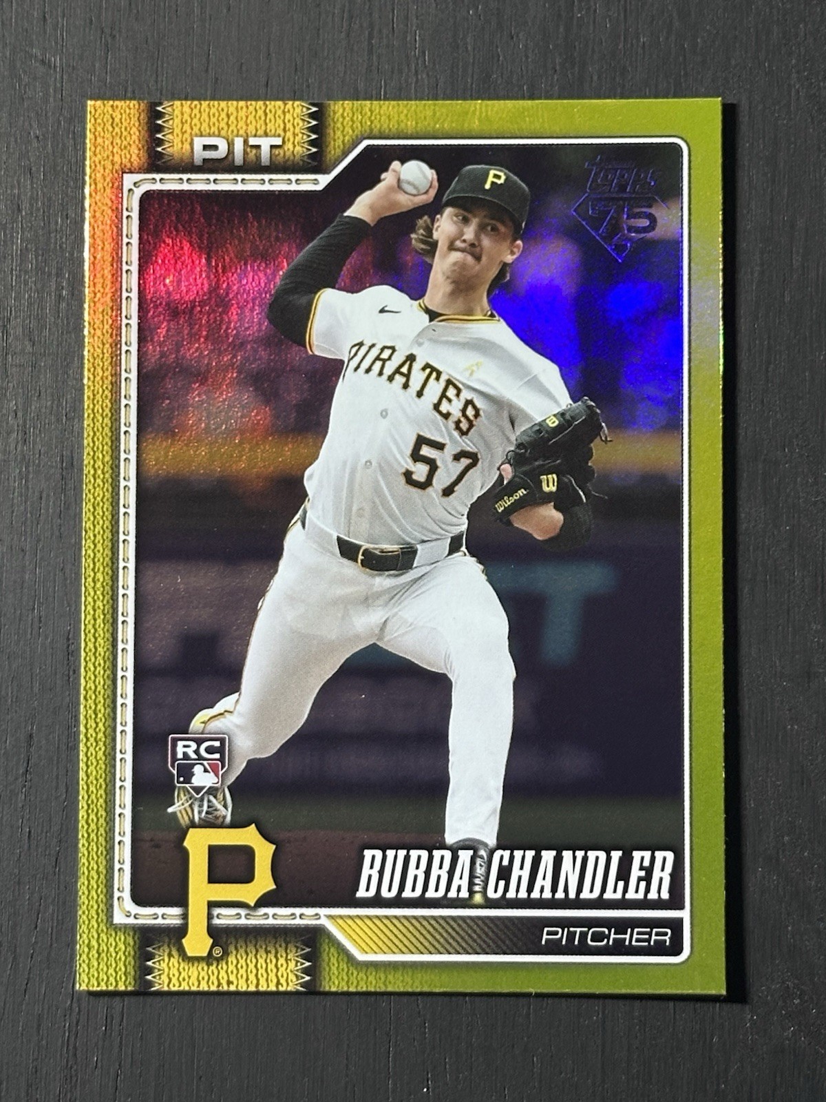 Bubba Chandler 2026 Topps Series 1 #283 Yellow Rainbow Foil /399 Color Match