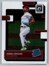 Hans Crouse 67 2022 Donruss Optic RC Rookie Philadelphia Phillies Card