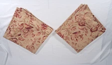 (2) Vintage Traditions Pamela Kline King Euro Pillow Shams 28"x 28" Linen Rose