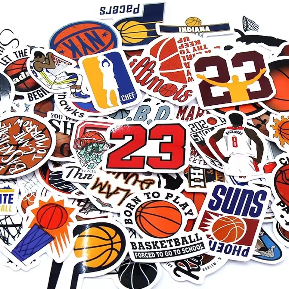 Basketball Stickers - Waterproof Vinyl Decals for Laptop, Water Bottle