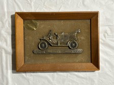 Vintage Brass 4 X 2 Car Auto Plaque Ford Model T 1908 Framed