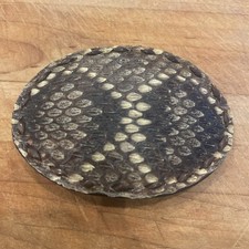 Vtg Western Diamondback Snake Skin  Leather Belt Buckle Handcrafted 4  x3  oval