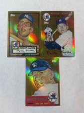 2008 Topps Factory Set Of 3 Mickey Mantle Chrome Gold Refractors 1952 1953 1954