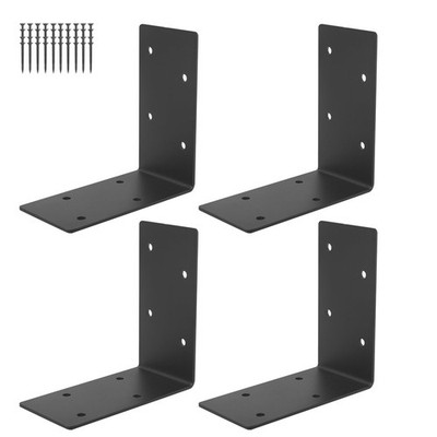 4 PCS Heavy Duty Steel Corner Brackets, 6''x6''x3''L Right Angle Bracket,DIY L S...
