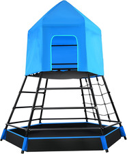 Jungle Gym with Platform and Tent, Climbing Toys with Monkey Bars for Kids, Meta