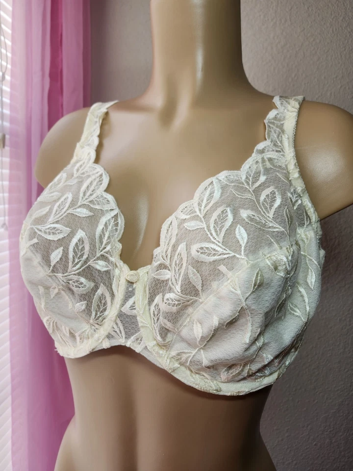 Sujetador con aros minimizador de encaje floral bordado BALI #3373 talla 38DD NUEVO SIN ETIQUETAS Foto 3 de 4