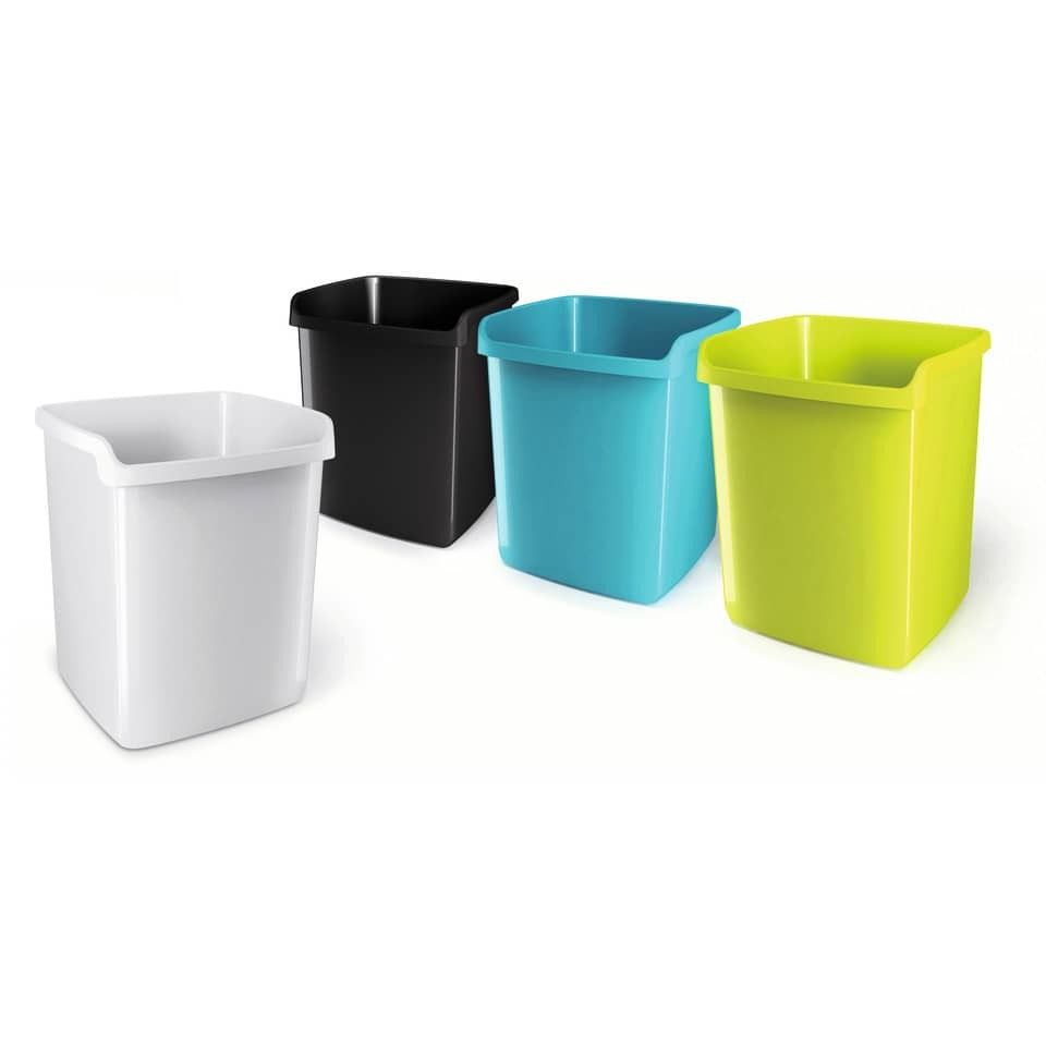 CMLLING Cestino per rifiuti rettangolare da 12 litri, in plastica, sottile, per bagno, colore: bianco