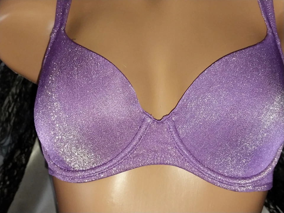 DE COLECCIÓN 36A VICTORIAS SECRET PÚRPURA BRILLANTE BRILLANTE SUJETADOR NUEVO UW CAMISETA SATINADO SEDOSO Foto 3 de 4