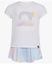Adidas little Girls' 2-Piece T-Shirt  Flouncy Skort Set Size 5T