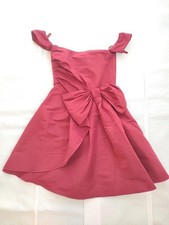 Red Valentino Off Shoulder Waist Ribbon Fitted Dress