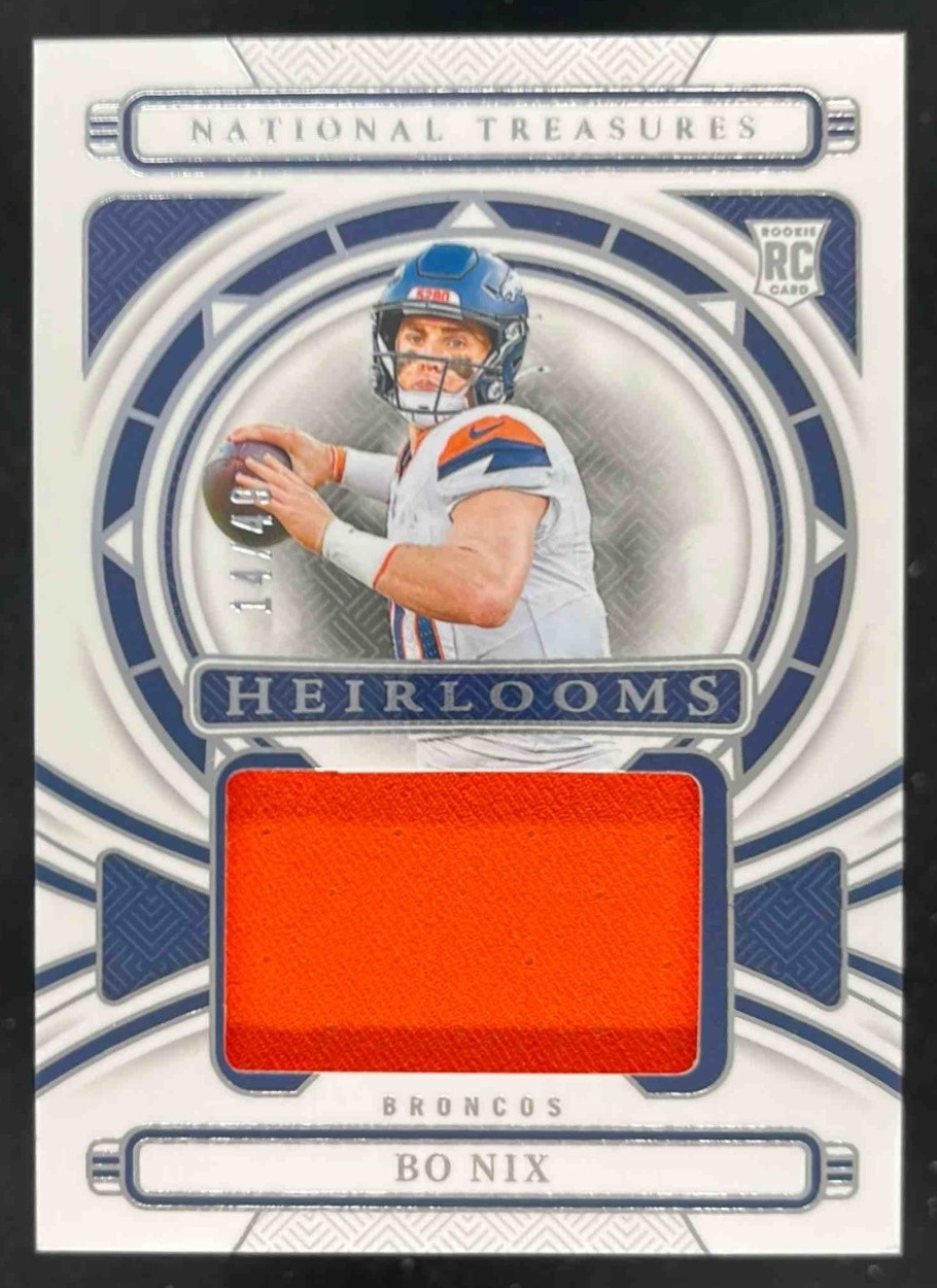 2024 Panini National Treasures Bo Nix Heirlooms /49 Patch Denver Broncos