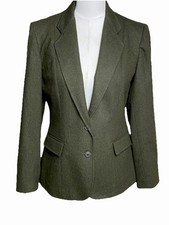 Oscar De La Renta Jacket Luxury Size 11/12  Wool Jacketdark  Olive Green