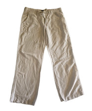 Gap Pants Womens 6 Reg Beige Linen Blend Wide Leg Minimalist Lagenlook Beachy