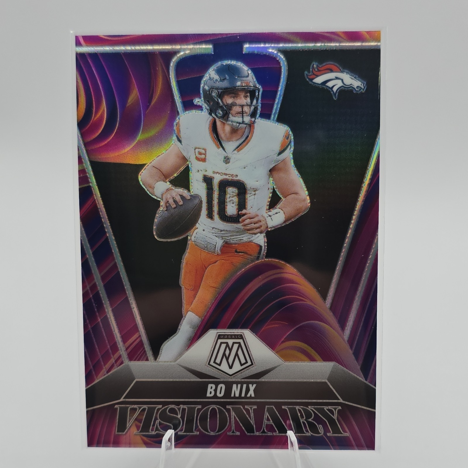 Panini Mosaic 2025 Bo Nix Visionary Prizm #8 Denver Broncos NFL