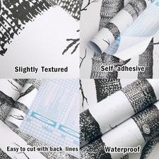 17.7" x 118" Birch Tree Wallpaper Peel and Stick Wallpaper for Bedroom/Living...