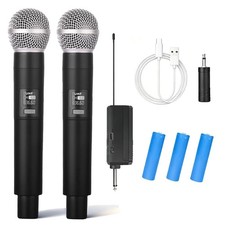 Professional Karaoke Microphone Set, Dual Vocal Pickup, Easy Setup, USB Recha...