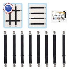 Adjustable Bed Sheet Straps Clips 8Pcs QoeCycth Elastic Mattress Fasteners Hold