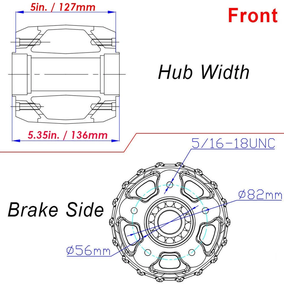 19in. Fat Spoke Front Wheel Rim 19x2.5 for Harley Choppers Dyna Low Rider FXDL - Imagem 3 de 4