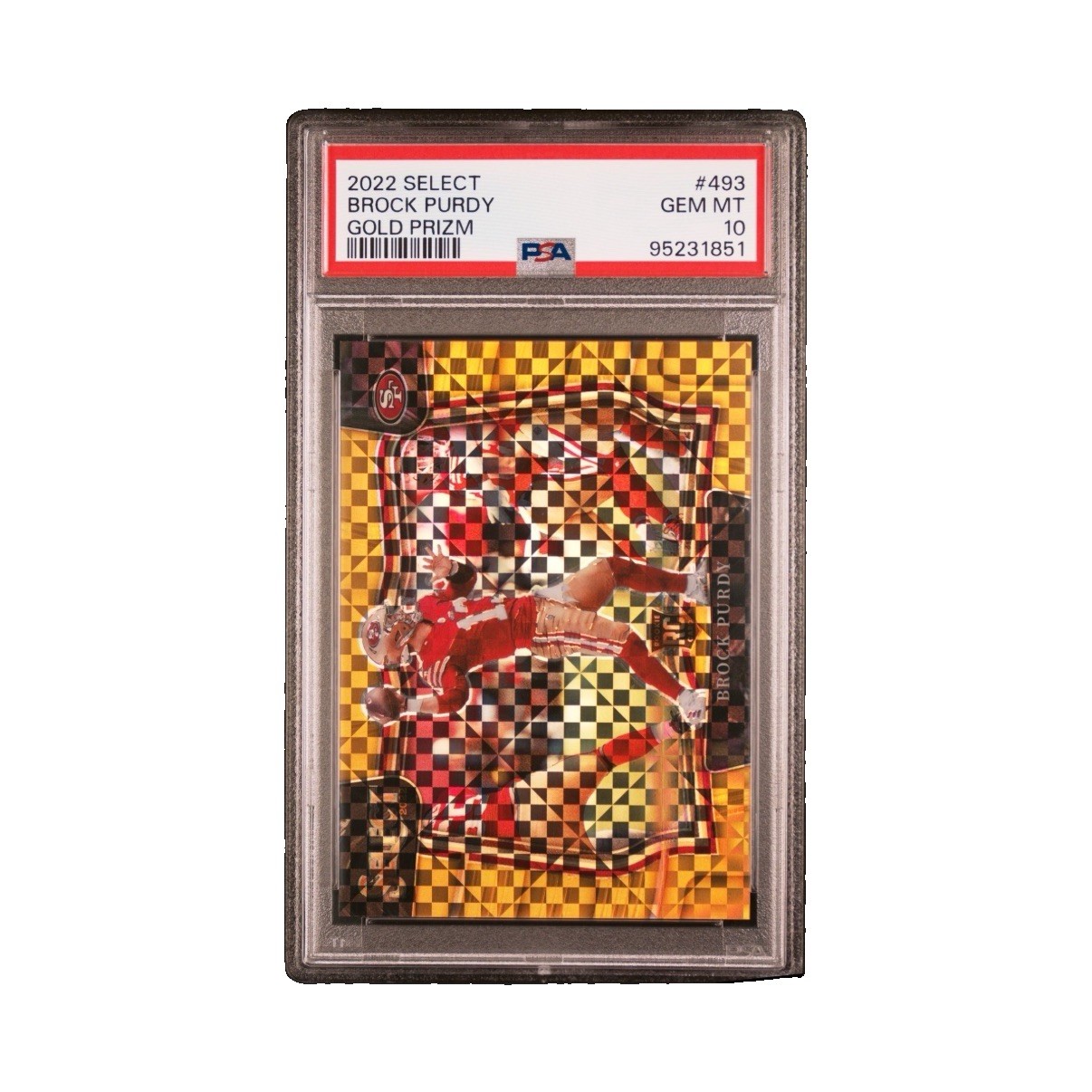 Panini Select 2022 Brock Purdy Field Level Rookie Gold Prizm /10 #493 PSA 10