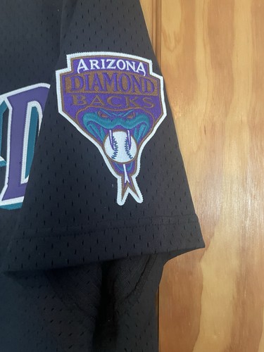 2001 RANDY JOHNSON ARIZONA DIAMONDBACKS WORLD SERIES BLACK MESH JERSEY, SZ LARGE - Picture 7 of 14